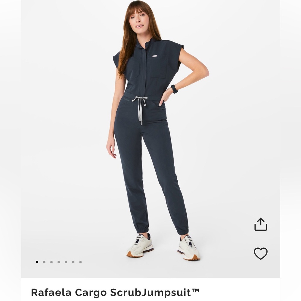 NWT FIGS Rafaela Cargo Scrub Jumpsuit, SMALL DARK HARBOR